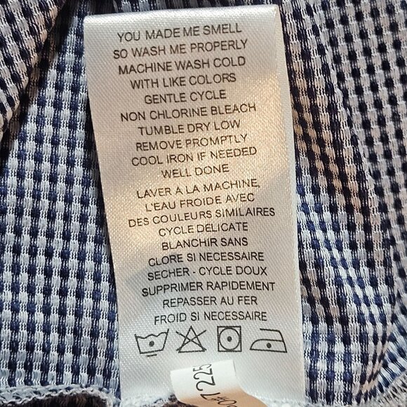 TravisMathew Mens Blue & White Checkered Short Sleeve Polo Shirt Size XL - Picture 10 of 16